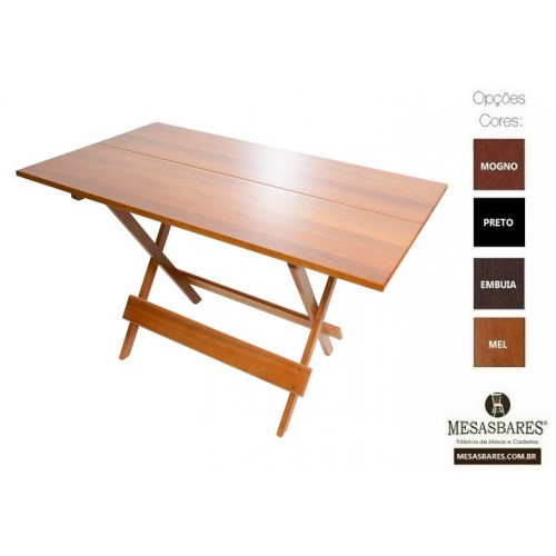 Mesa Dobrável Bar de Madeira 120x70 Mogno - Cod: 800